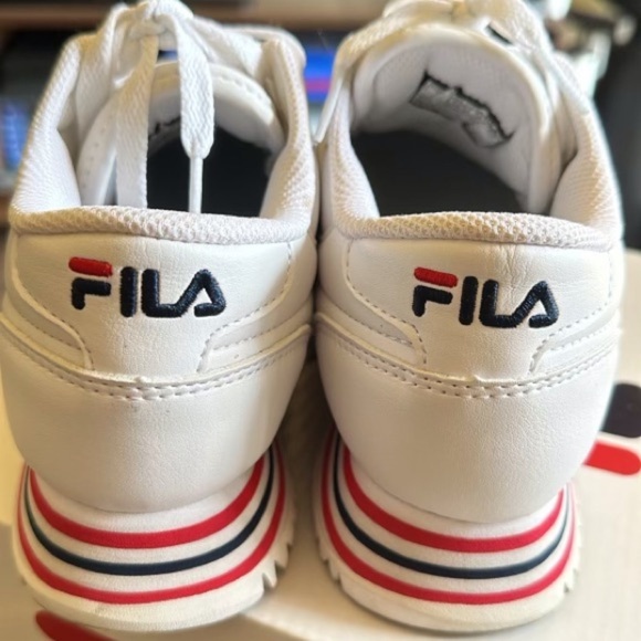 Fila Orbit Stripe Platform Sneakers White/Navy/Red - Picture 4 of 8